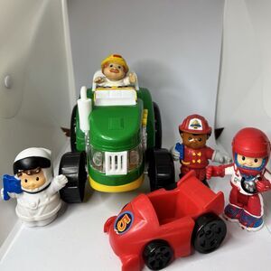 Fisher Price Little People Toy Lot Tractor, Car And Figures